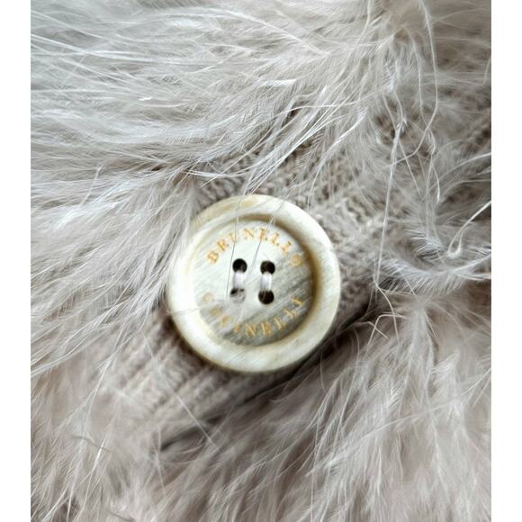 BRUNELLO CUCINELLI stunning! 100% cashmere & ostrich knit vest top $7,800 s/m - Picture 7 of 15